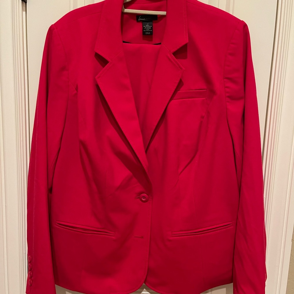 Lane Bryant Red Pants Suit - Jacket/24; Pants/20